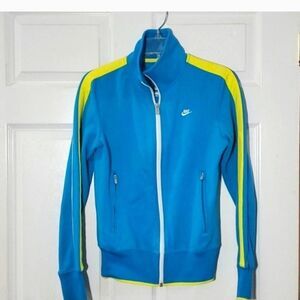 Nike Yellow and Blue Full Zip Track Jacket S